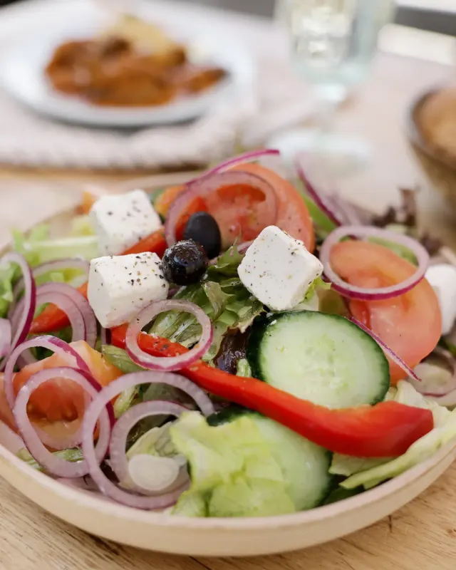 Fresh Greek salad with feta and red onion - Parreirinha Rapido Illovo
